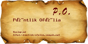 Pántlik Ofélia névjegykártya